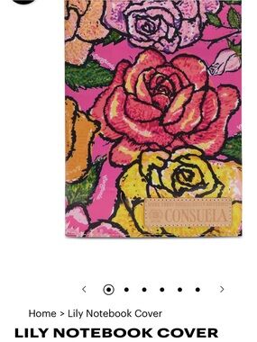 Consuela (Lilly) Floral  Notebook Cover — Pink, Yellow, Green